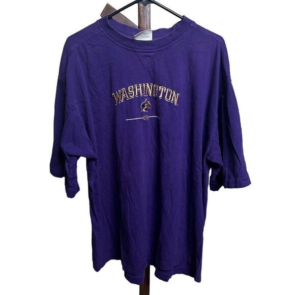 VTG UW Huskies Embroidered T Shirt XL - Picture 1 of 4